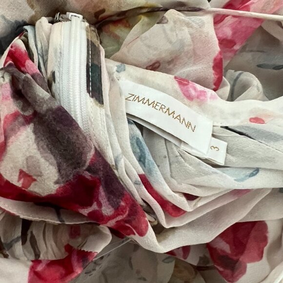 ZIMMERMANN floral print off the shoulder halter cut blouse size 3 US 10 - Picture 5 of 5